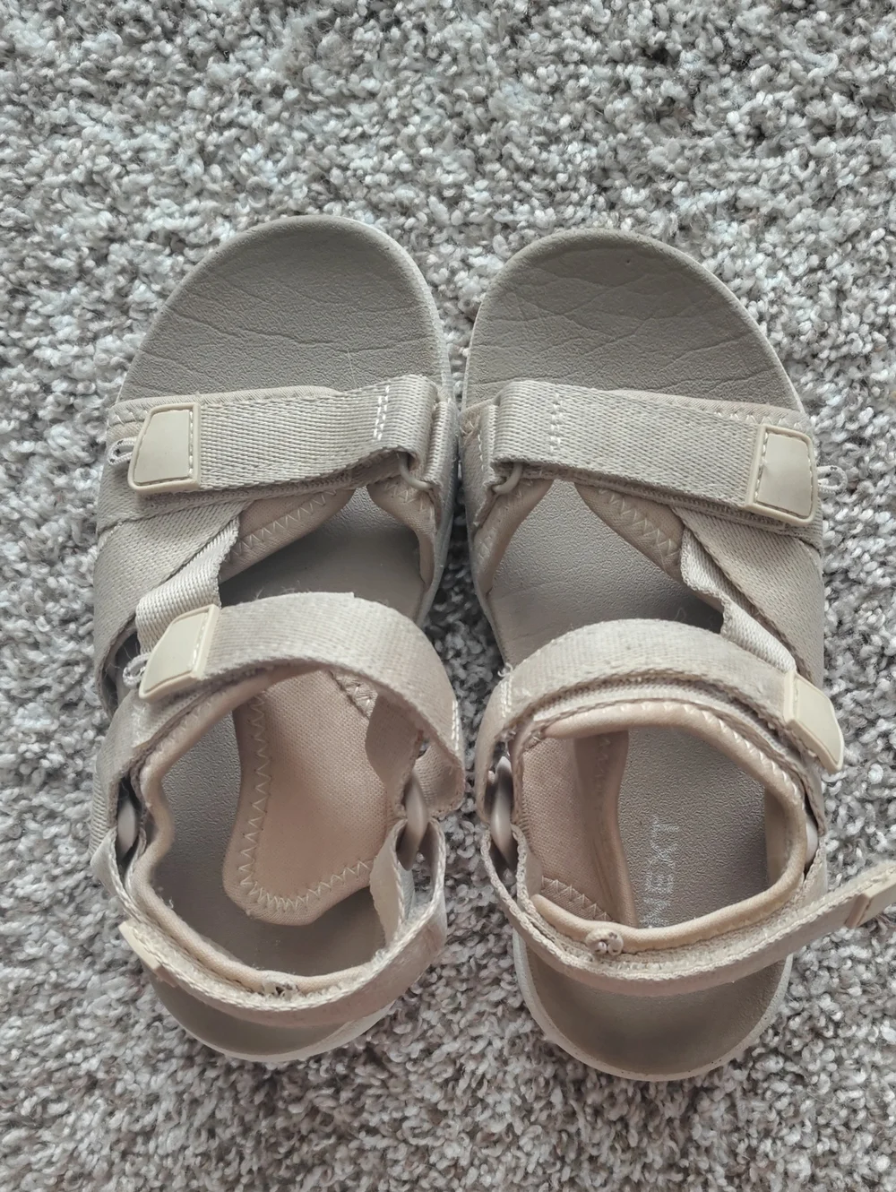 Nordstrom Kids Beige Hook-and-Loop Sandals Unisex Size 12